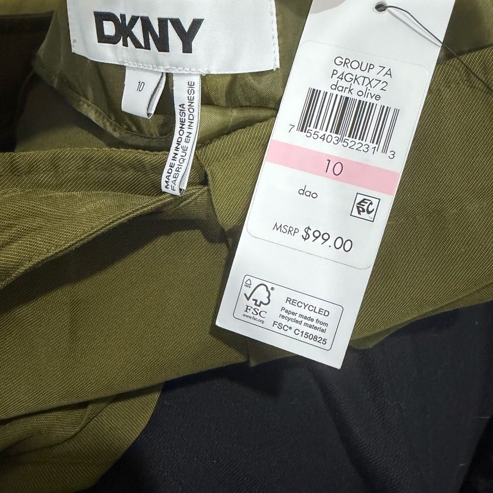 DKNY Olive Wide-Leg Women's Pants - Picture 4 of 4